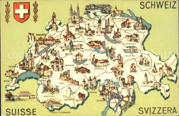 Helvetia Schweiz Landkarte