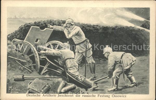 Ossowicz Weltkrieg Deutsche Artillerie beschiess