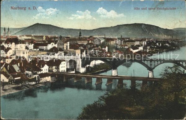 Marburg Drau Maribor Alte und Neue Reichsbrücke