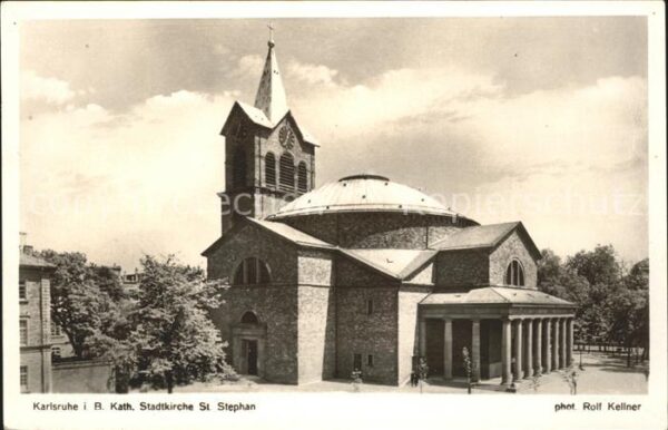 Foto Kellner Rolf Nr. 8068 Karlsruhe Katholische Stadtkirche