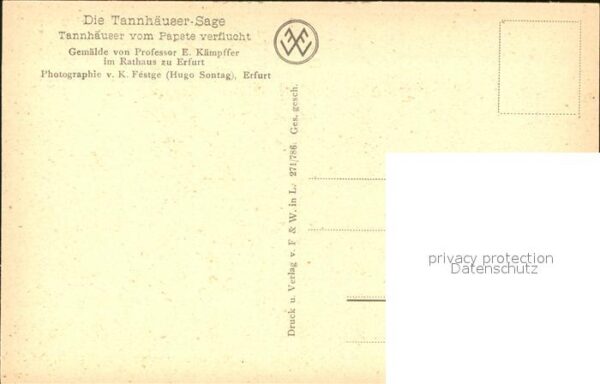 Sagen Maerchen Tannhäuser Papate Fluch Gemälde Profess – Bild 2