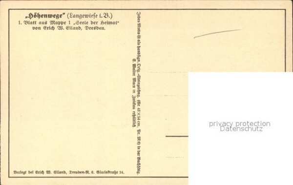 Kuenstlerkarte Erich W. Eiland Höhenwege Langewiese 1. – Bild 2