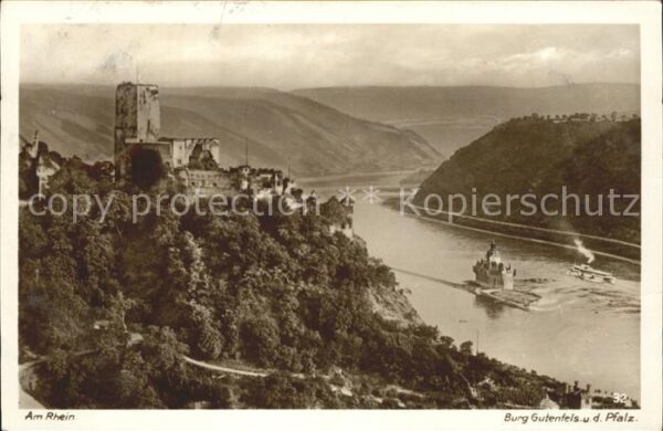 Foto Kratz Nr. 32 Rhein Burg Gutenfels Pfalz