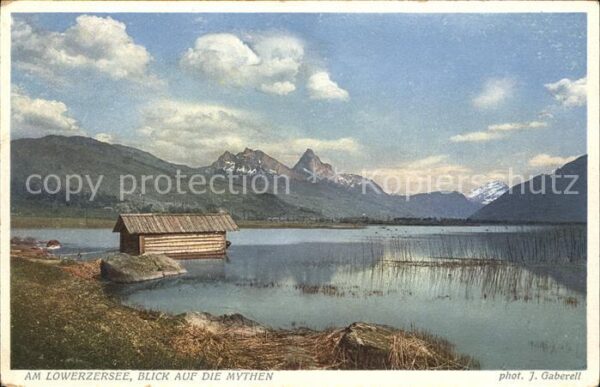 Foto Gaberell J. Nr. 2285 Lowerzersee Mythen