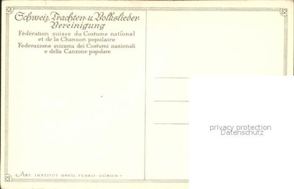 Trachten Schweiz Fribourg Ville Künstlerkarte H. Robert – Bild 2