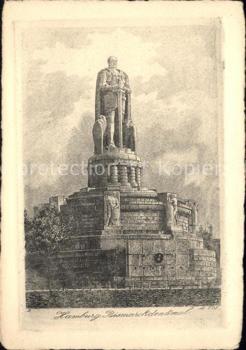 Bismarckdenkmal Hamburg Kupferradierung