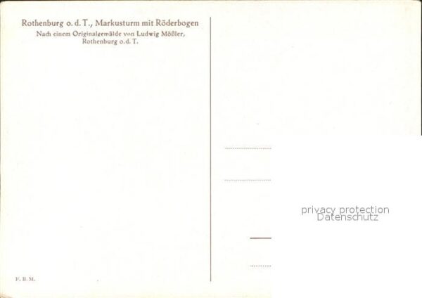 Moessler L. Rothenburg Tauber Markusturm Röderbogen – Bild 2