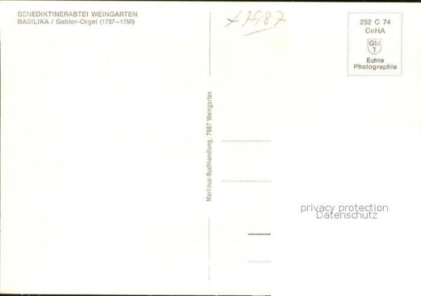 Kirchenorgel Benediktinerabtei Weingarten Basilika – Bild 2