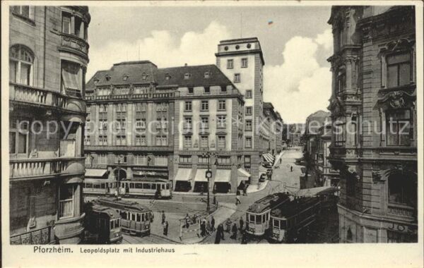 Strassenbahn Pforzheim Leopoldsplatz Industriehaus