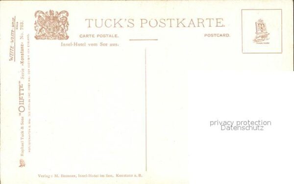 Verlag Tucks Oilette Nr. 783 Konstanz Insel-Hotel – Bild 2