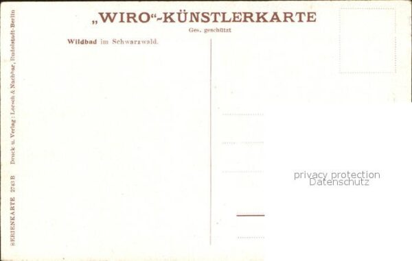 Verlag WIRO Wiedemann Nr. 2743 B Wildbad Schwarzwald – Bild 2