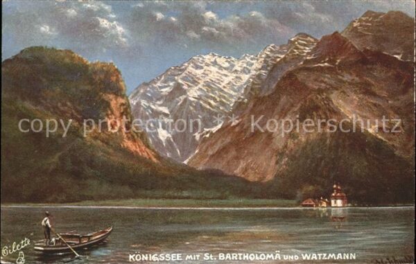 Verlag Tucks Oilette Nr. 624 B Königsee St. Bartholomä Watzmann