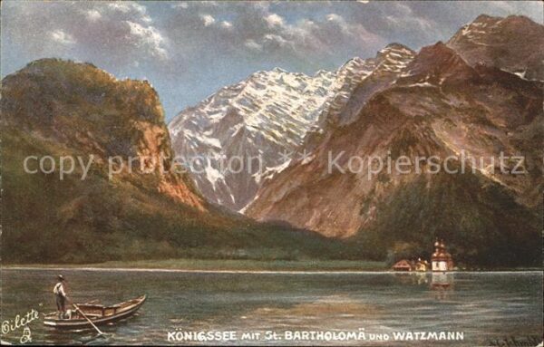 Verlag Tucks Oilette Nr. 624 Königsee St. Bartholomä Watzmann
