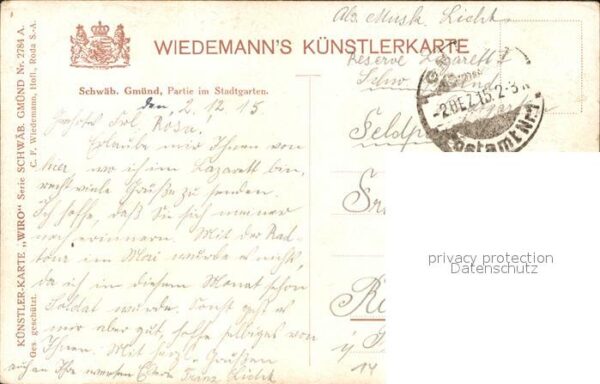 Verlag WIRO Wiedemann Nr. 2784 A Schwäbisch Gmünd Partie im Stadt – Bild 2