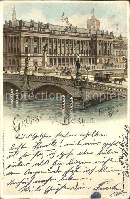 Verlag Hagelberg W. Nr. 36900 Friedrichsbrücke Börse Berlin Lit