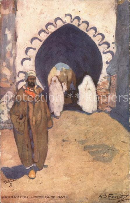 Verlag Tucks Oilette Nr. 7427 Horse-shoe Gate Marrakesh