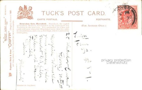 Verlag Tucks Oilette Nr. 7427 Horse-shoe Gate Marrakesh – Bild 2