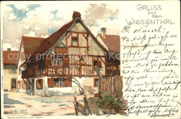 Mutter K. Hebelhaus Hausen Wiesental Litho