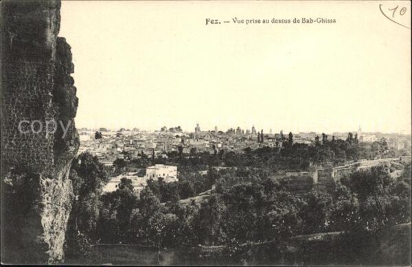 Fes Fez Maroc Vue prise auf dessus de Bab-Chissa
