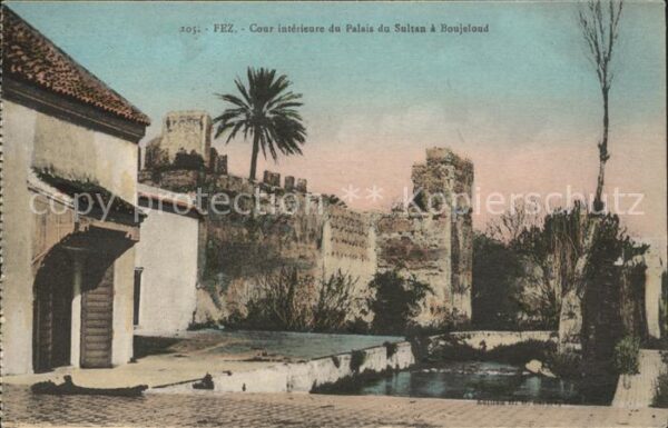 Fes Fez Maroc Cour interieure Palais Sultan Boujeloud