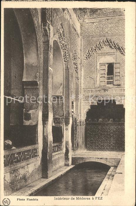 Fes Fez Maroc Interieur Medersa