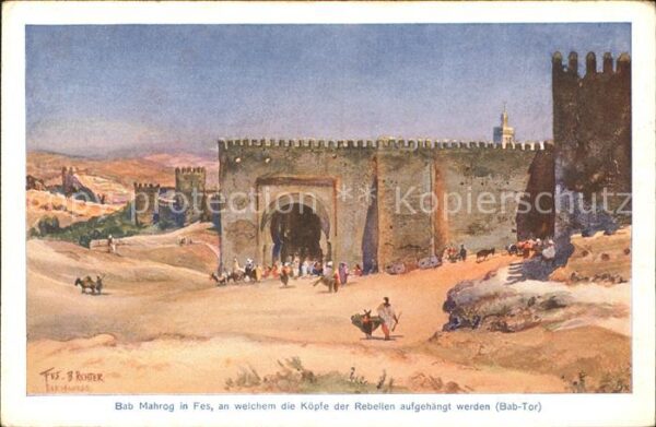 Fes Bab Mahrog Künstlerkarte 5