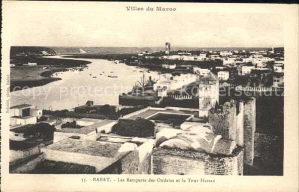 Rabat Marokko Les Remparts Oudaias Tour Hassan