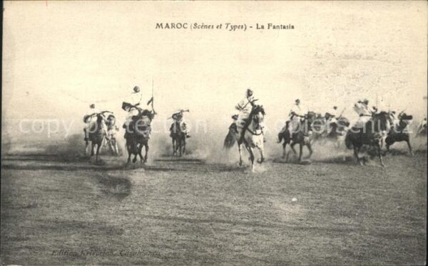 Marokko Maroc La Fantasia Pferde Soldaten
