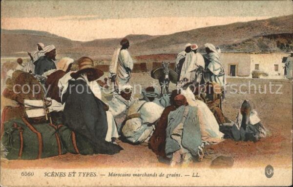 Marokko Maroc Scenes et Types Marocains marchands gra
