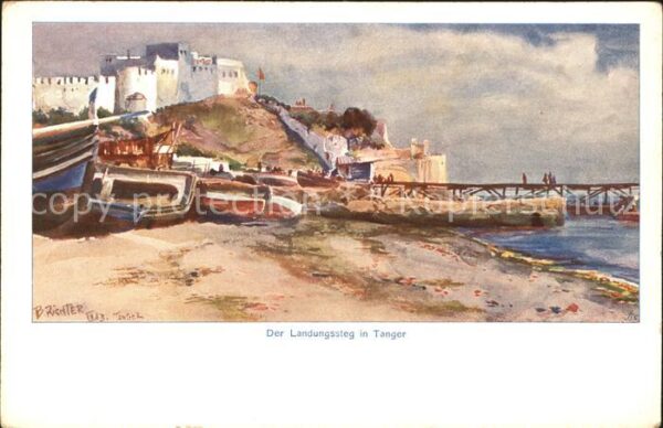 Tanger Tangier Tangiers Landugssteg Künstlerkarte Nr. 7 B. Rich