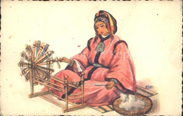 Maroc Marokko Femme rouet