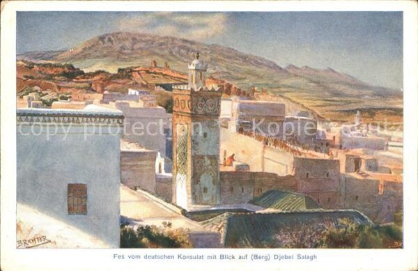 Fes deutschen Konsulat Blick Berg Djebel Sa