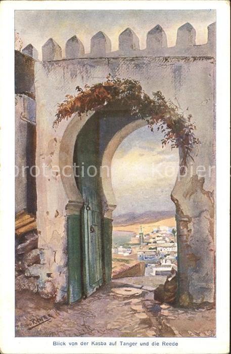Tanger Tangier Tangiers Blick v.d. Kasba Reede Künstlerkarte 3
