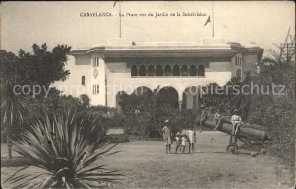 Casablanca La Poste vue du Jardin de la Subdivisio