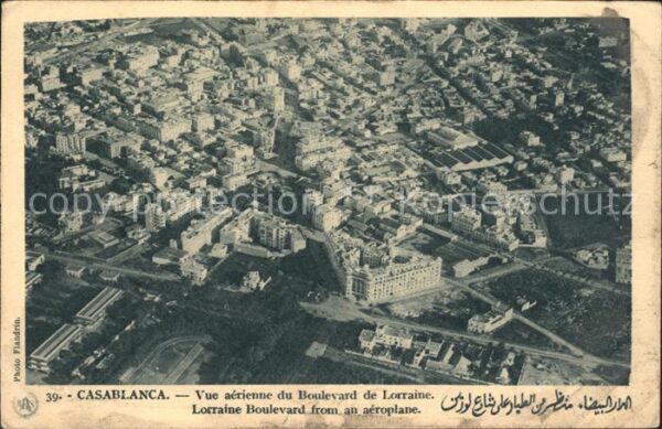 Casablanca Fliegeraufnahme Boulevard Lorraine