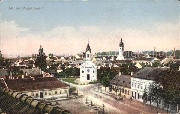 Magyarovarrol Stadtblick Kirchen