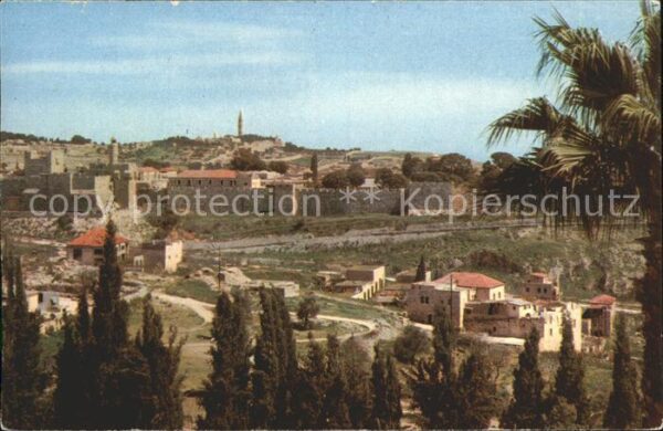 Jerusalem Yerushalayim View towards Mt of Oliver with Ancient