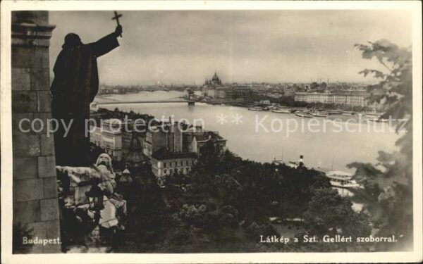 Budapest Latkep a Szt Gellert szoborral