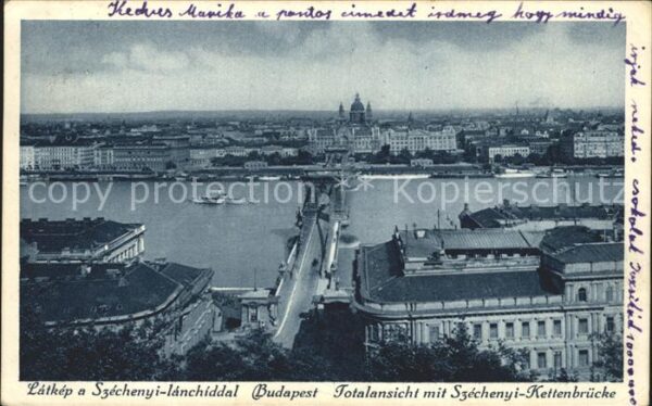 Budapest Totalansicht mit Szechenyi Kettenbrücke