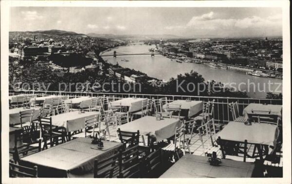 Budapest Gellertberg Kiosk Terrasse Panorama