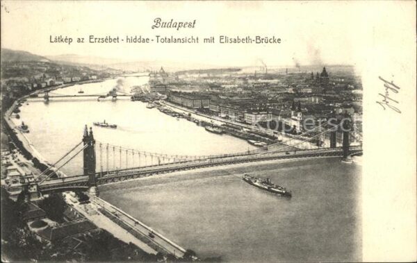 Budapest Totalansicht mit Elisabeth Brücke