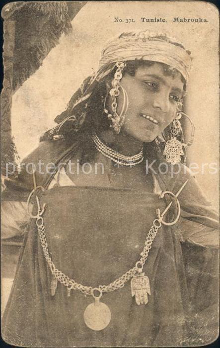 Araber Arabien Volksleben Typen Tunisie Mabrouka Schmuck