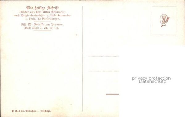 Leinweber R. Die heilige Schrift Bild IX Rebekka am – Bild 2