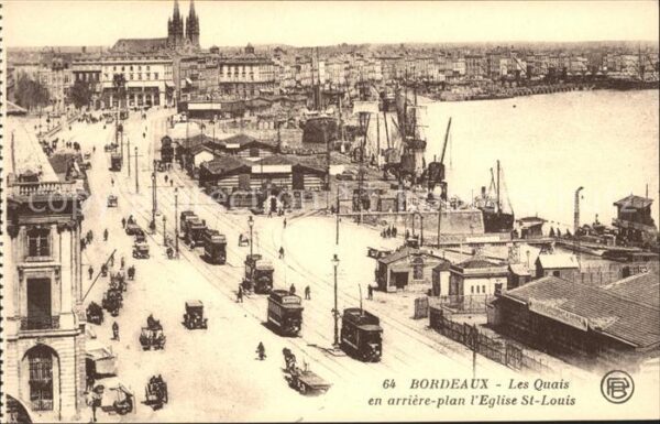 Strassenbahn Bordeaux Quais en arriere Eglise St.-Lo