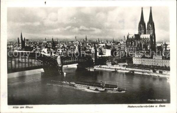 Foto Kratz Nr. 761 Köln am Rhein Hohenzollernbrücke Do