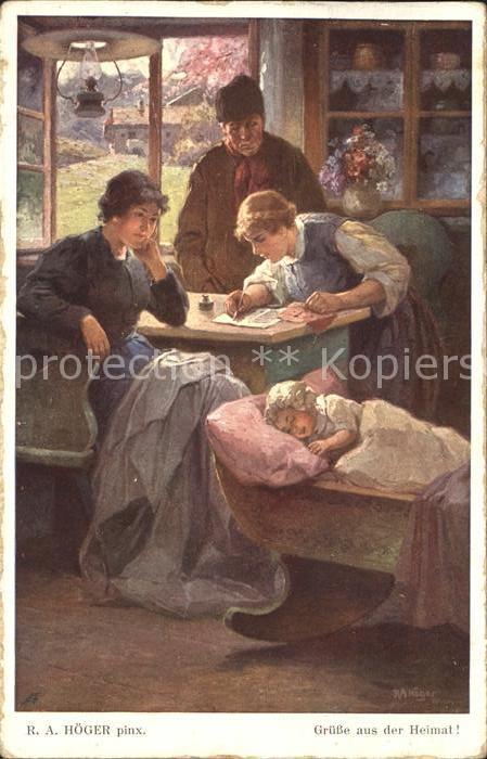 Kuenstlerkarte R.A. Höger Grüsse aus der Heimat Baby W