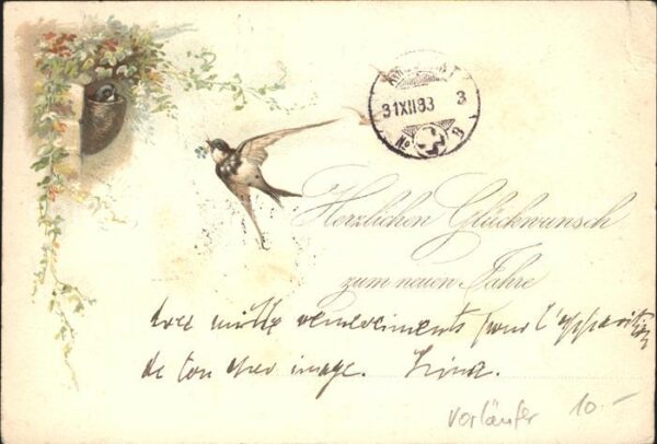 Voegel Schwalbe Nest Litho