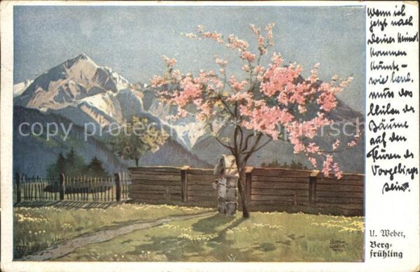 Kuenstlerkarte U. Weber Bergfrühling