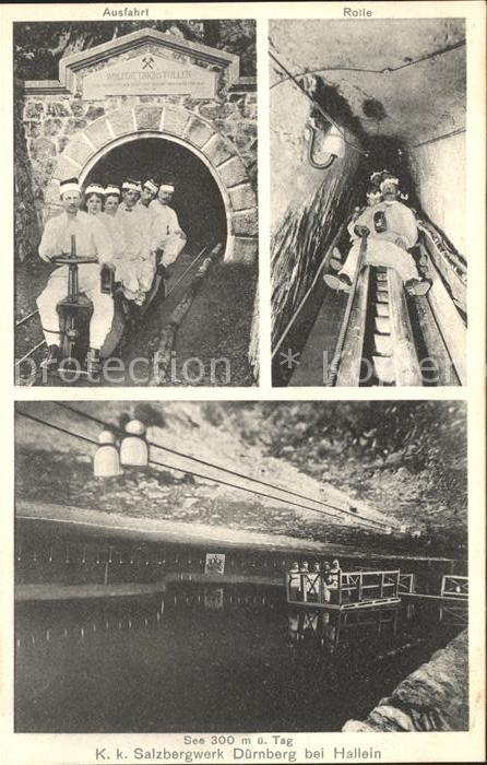 Salzbergwerk Dürnberg Hallein Bergbahn Ausfahrt Roll
