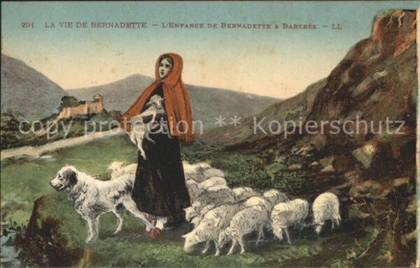 Religion Bernadette a Bartres Enfance Schafe Hun